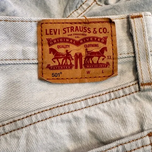 Levi's 501 Jeans Acid Wash Denim Straight Leg Women's Size 30 - Picture 6 of 8